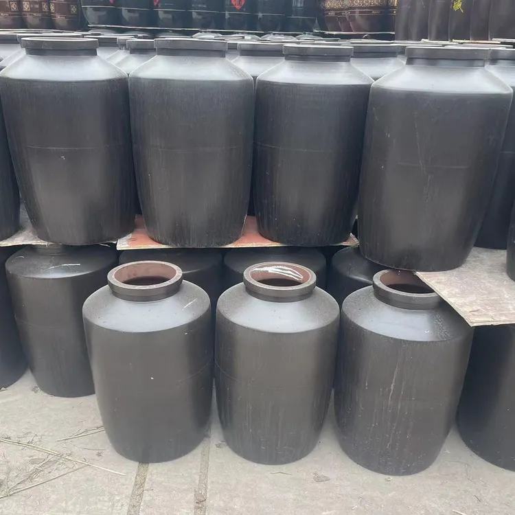 直筒哑光黑釉酒坛10斤20斤100斤200斤300斤500斤密封酒罐定制雕刻