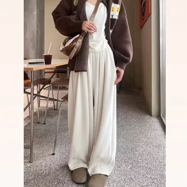 原版秋冬慵懒风百搭宽松山本裤高腰垂感休闲显瘦拖地阔腿裤纯色女