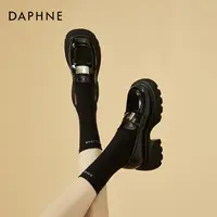达芙妮小个子乐福鞋女2025新款单鞋秋季女鞋英伦风厚底增高小皮鞋