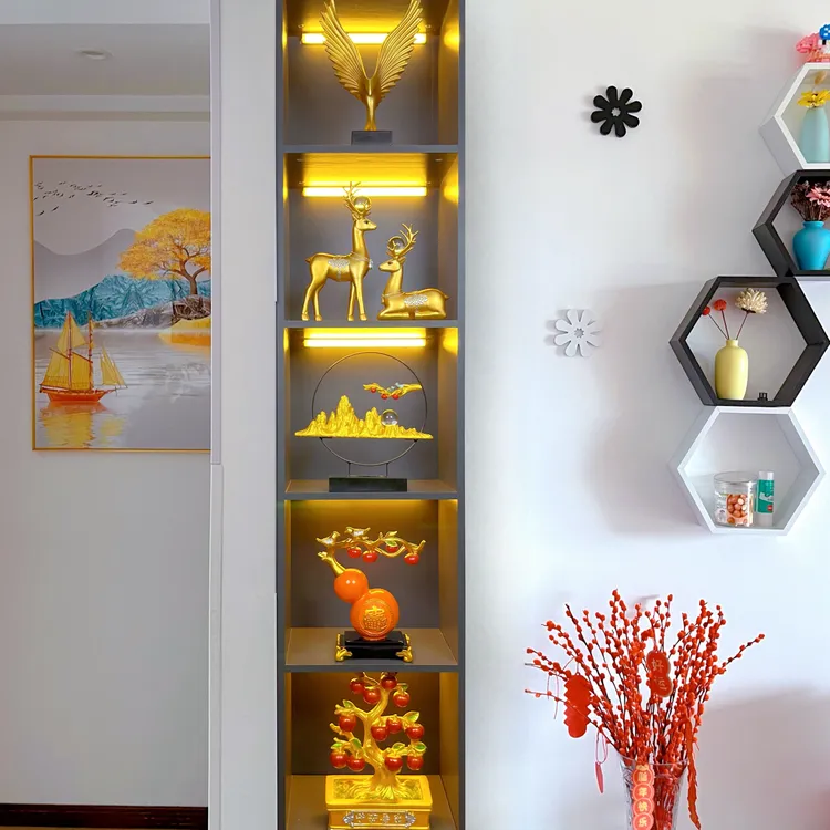 五格新中式轻奢电视柜酒柜装饰品客厅工艺品乔迁酒柜装饰品摆件