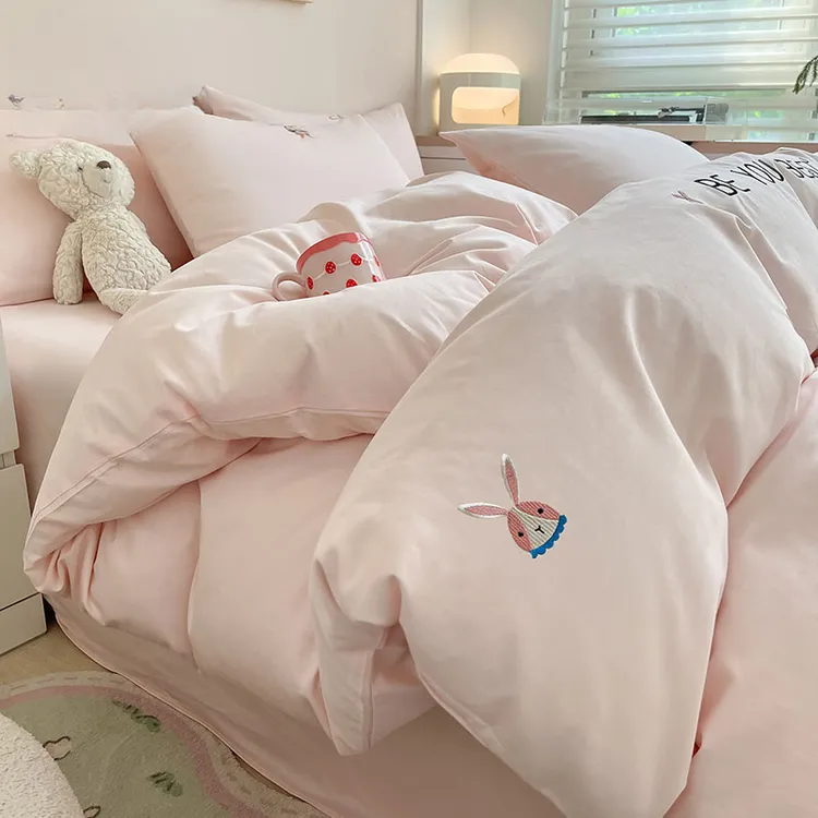 全棉床上四件套家用纯棉被套床单床笠三件套学生宿舍床上用品被罩