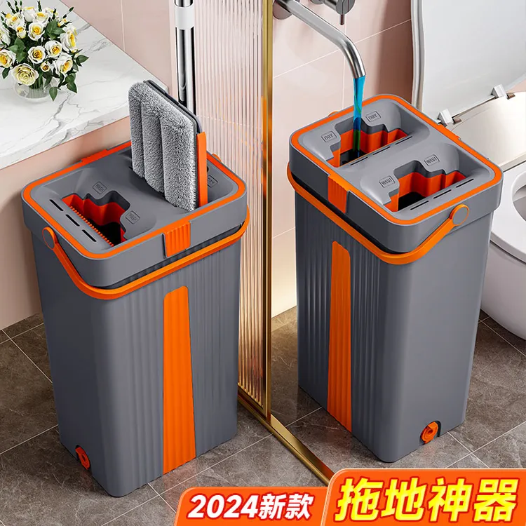 拖把大号一拖净2024新款懒人免手洗刮刮乐平板拖拖布墩布拖地神器