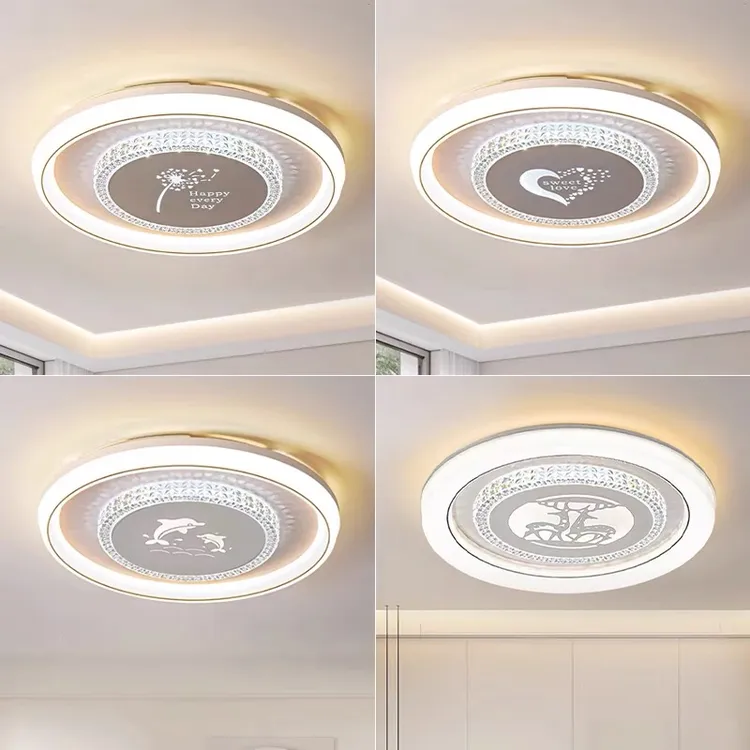 高档卧室灯轻奢水晶吸顶灯led家用主卧灯房间灯防蚊防尘餐厅灯