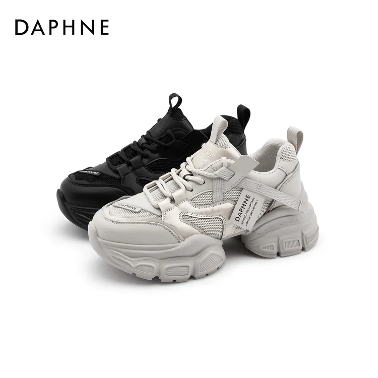 达芙妮运动老爹鞋百搭时尚休闲鞋厚底潮流系带学生网红爆款女鞋子
