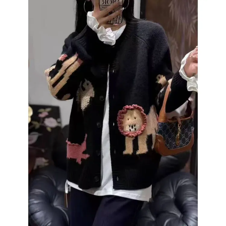 S·Y·C【动物园】手工打造！宽松大版山羊 绒毛衣外套女