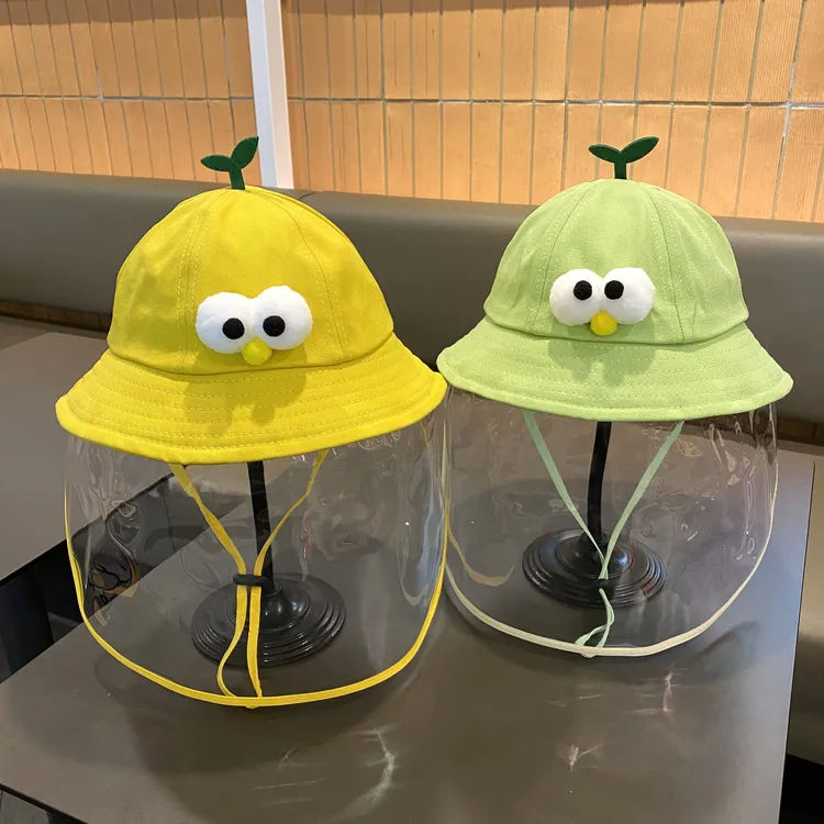 婴儿出门防护面罩宝宝春秋防风飞沫脸罩儿童可拆卸防护罩渔夫帽冬