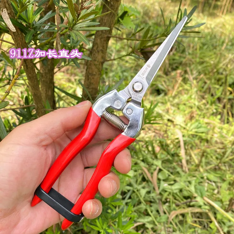 佐川田911CQ铁柄不锈钢采果剪蔬果剪葡萄家用花卉插花园艺小剪刀