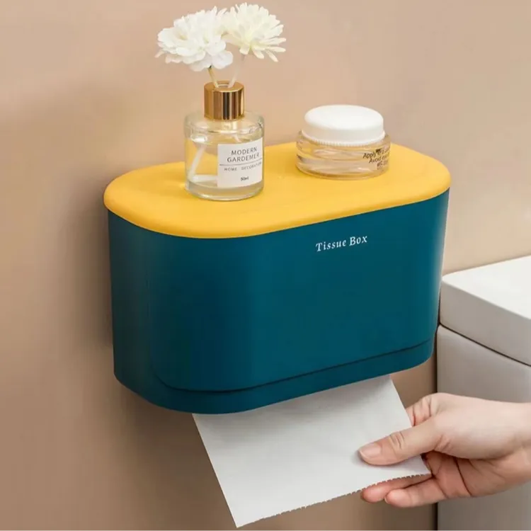 置物架卫生间纸巾盒洗漱间免打孔卫生纸抽纸盒壁挂式厕纸盒