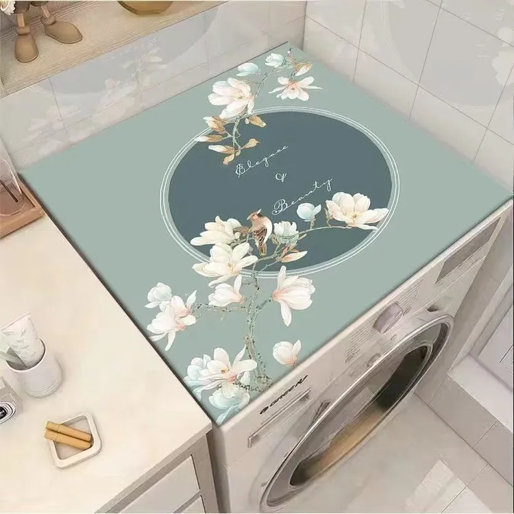 全自动洗衣机盖垫家用吸水防滑居家保护冰箱通用皮革浴室吸水地垫商品图