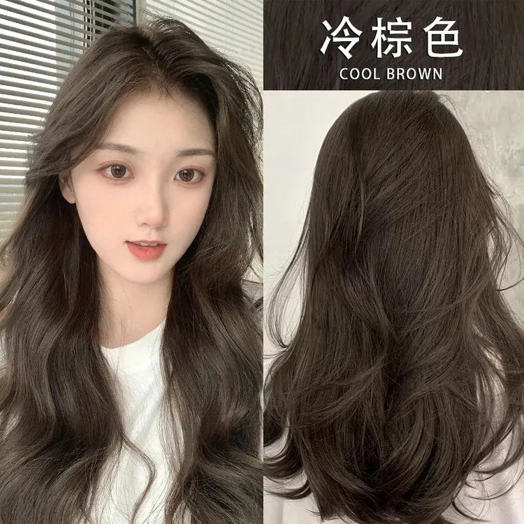 【买1送1】冷棕色染发剂纯自己在家染发膏泡泡植物天然男女免漂