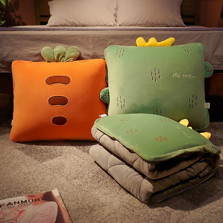 冬季加厚抱枕被子两用毯子二合一沙发靠枕办公室午睡小枕头汽车载