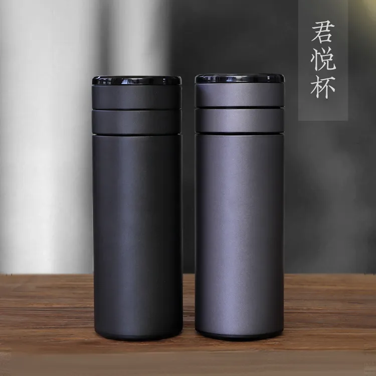 足银银制品 大容量君悦水杯999足银高档保温杯简约商务泡茶水杯