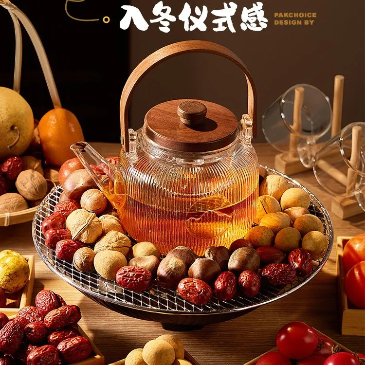 围炉煮茶器具全套烤火炉套装家用室内茶具新款煮茶器煮茶炉电陶炉