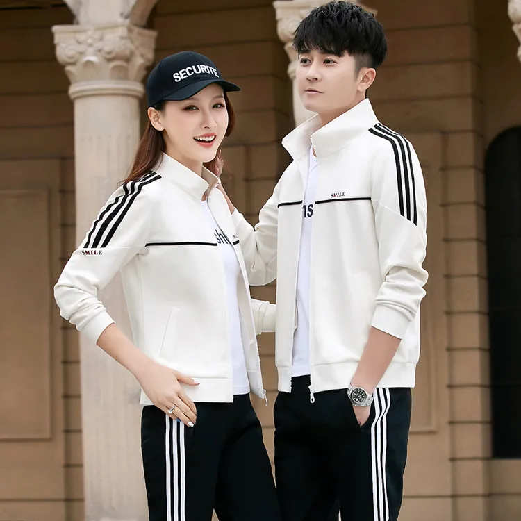 运动套装男女同款2025新款春秋季时尚宽松显瘦情侣休闲跑步三件套