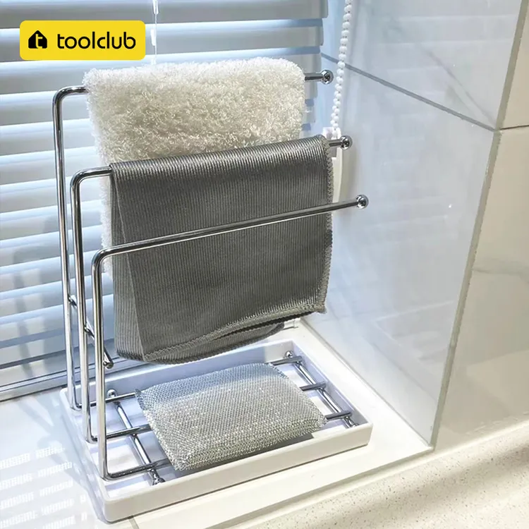【TOOLCLUB】厨房抹布架沥水架洗碗布海绵擦家用抹布置物架子