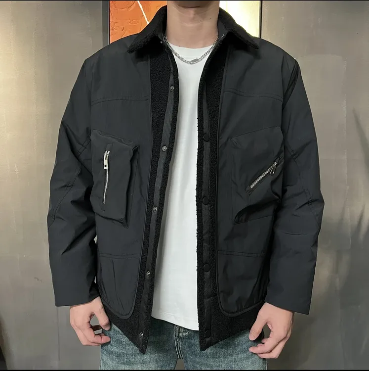 秋冬翻领棉服外套