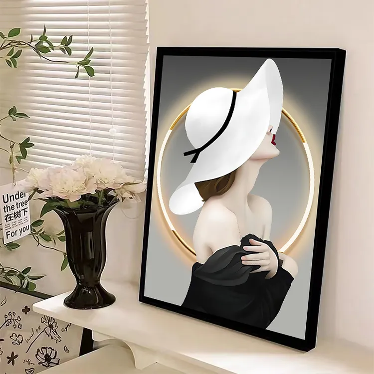 轻奢美女装饰画客厅电视柜餐厅鞋柜酒柜软装画现代简约INS北欧风