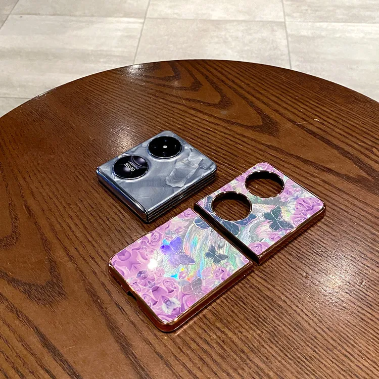 华为Pocket2手机壳镭射油花全包防摔P50Pocket/S折叠屏保护套女潮
