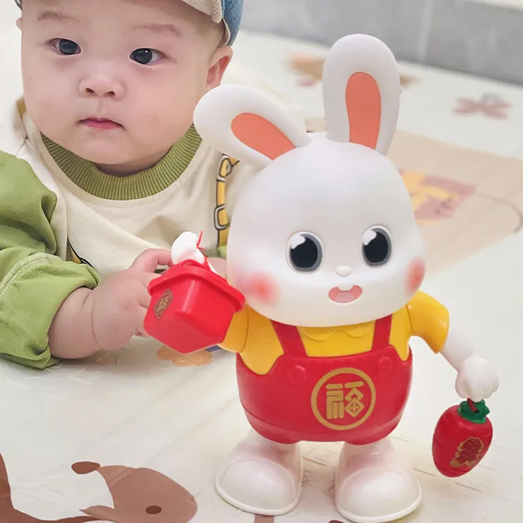 会唱歌跳舞电动小福兔宝宝0一1岁抬头练习训练玩具婴儿6个月早教3