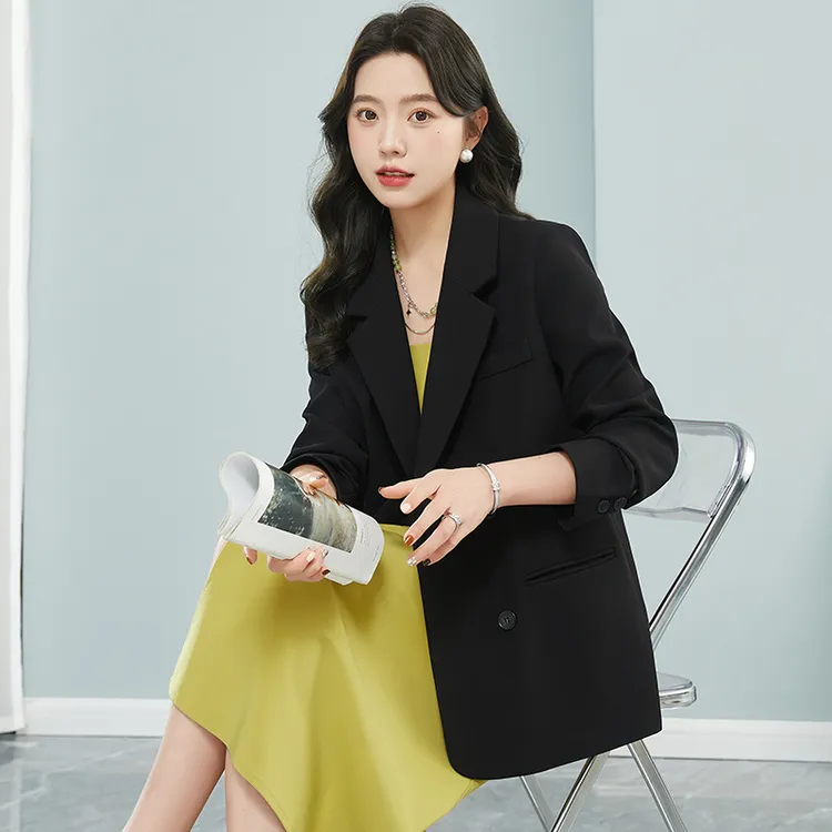 气质西装外套女2025小西装新款韩版高级感休闲小个子春秋黑色西服