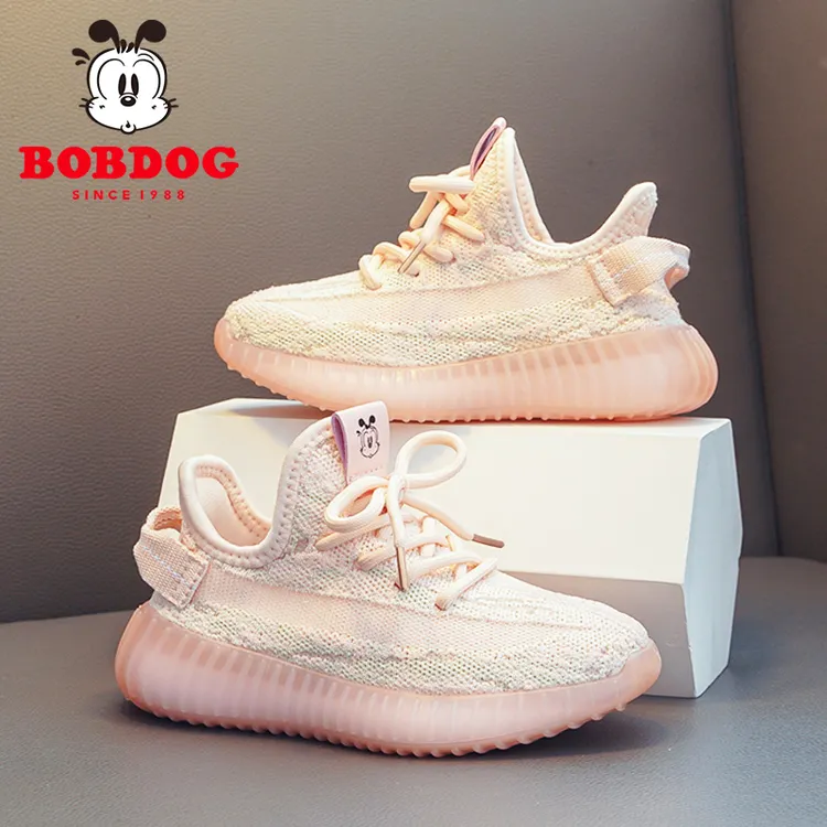 巴布豆秋季女童鞋子软底防滑儿童椰子鞋6-12岁潮款女孩跑步运动鞋