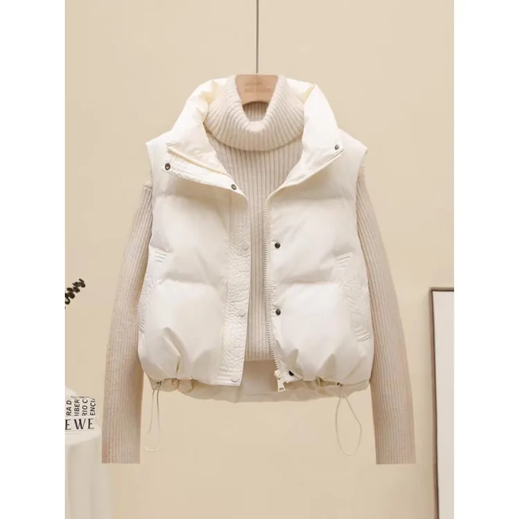 棉马甲女款2025新款爆款PU皮时尚免洗立领秋冬小众炸街高级感女装