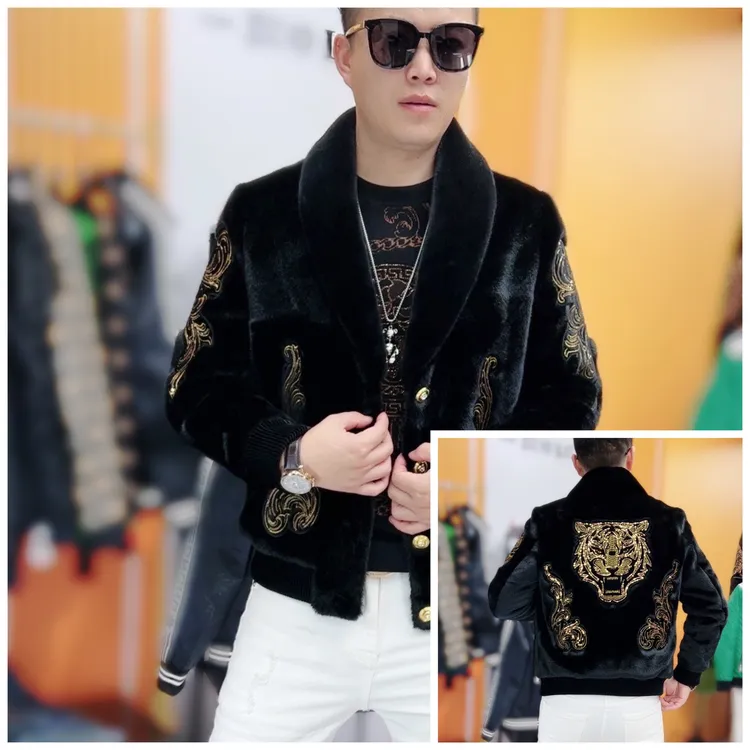 秋冬新款潮流高品质时尚修身款男士连帽翻领外套