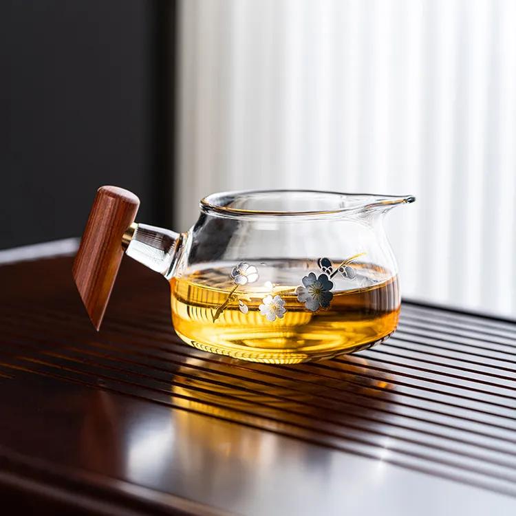 （280ml）矮胖子公道杯公杯耐热分茶公杯炫彩木把加厚茶水分离