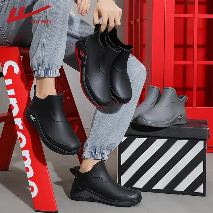 Warrior/回力新款雨鞋男款时尚外穿水靴防滑防水厨房软底耐磨水鞋商品图