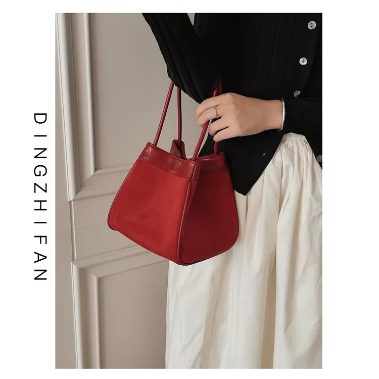 【福禄包】定制范DINGHZIFAN/新年丝绒红色复古手提包结婚新娘包