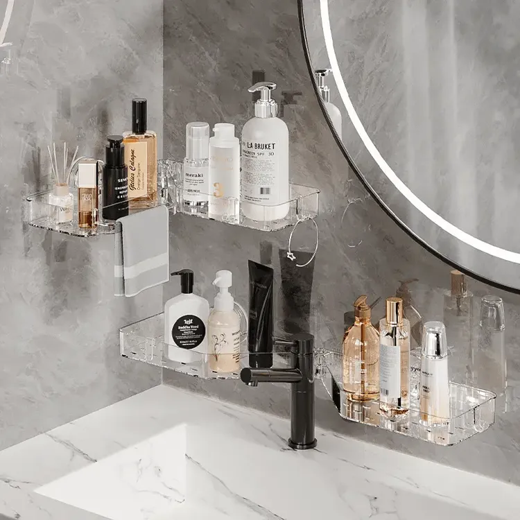 荞芬家用吸盘水龙头置物架家用卫生间壁挂沥水架免打孔收纳架