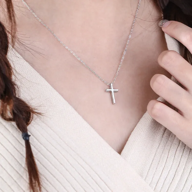 坠链均925银 十字架项链女2025新款气质简约个性小众轻奢锁骨链