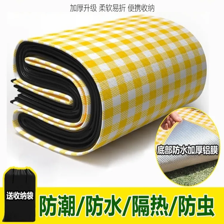 野餐垫加厚户外露营便携帐篷地垫春游坐垫防水草坪垫子铝膜防潮垫