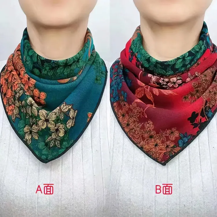 【秋冬爆款】双面围脖女 新款双面双花 三角巾 保暖护颈椎 时尚洋气