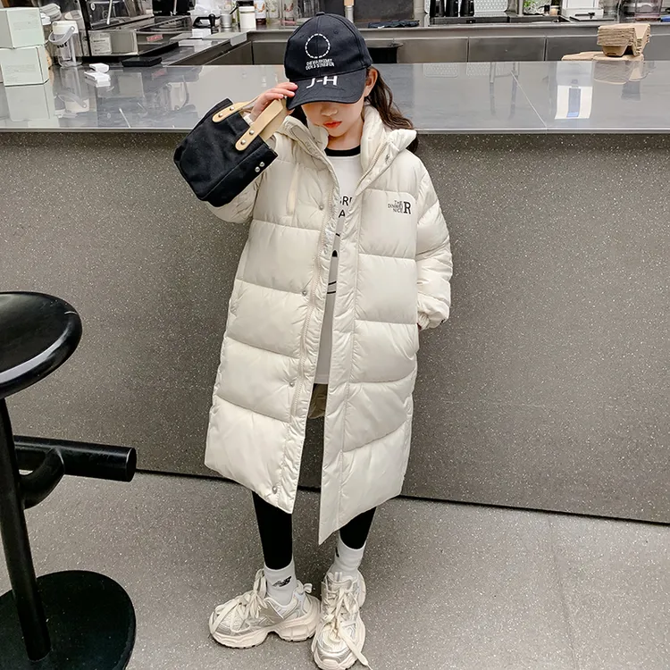 女童棉服2023新款秋冬季中大童6-12岁外套长款小女孩韩版冬装潮