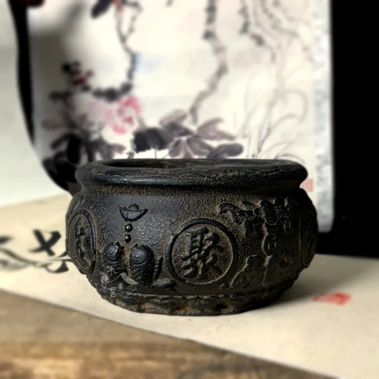 龙年仿古做旧水培盆碗莲睡莲铜钱草精品花盆 - 聚宝盆