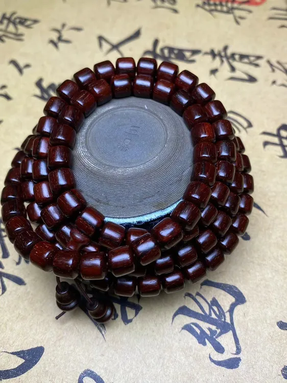 保真印度小叶紫檀8*8*108颗手串老料多圈男盘玩手串送礼檀香紫檀.