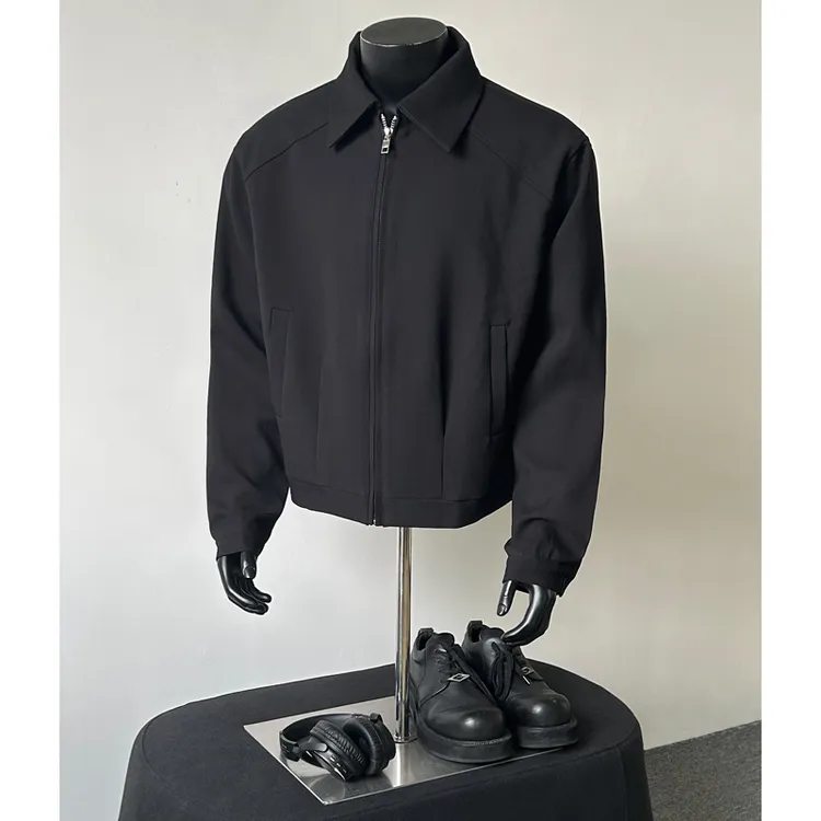 春秋短款cleanfit行政夹克男款痞帅翻领boxy翻领纯色西装外套上衣