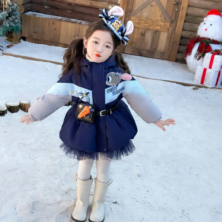 重工现货女童羽绒服2025冬季新款兔子警官气质高定女孩拜年服装