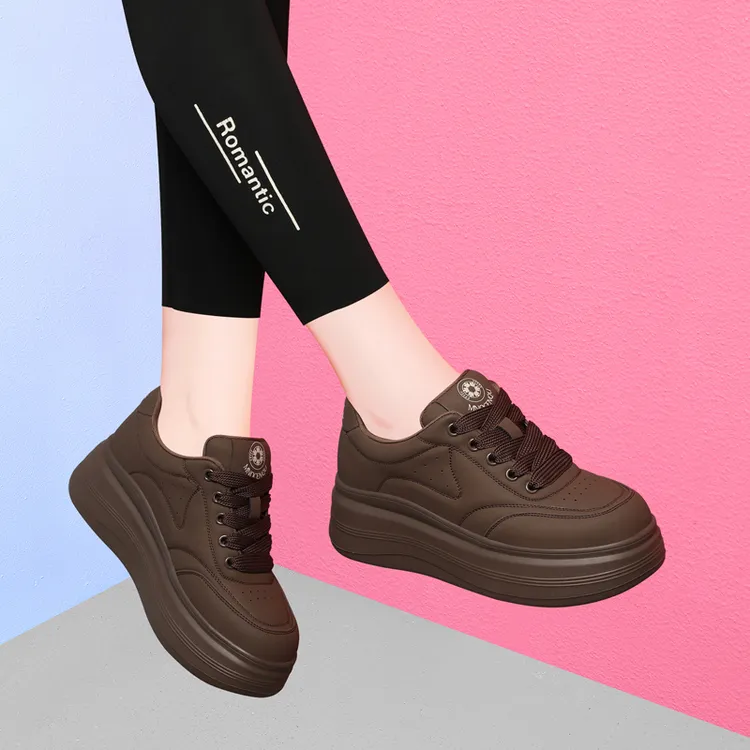 德训鞋女2025新款爆款秋冬厚底松糕运动休闲鞋软底不累脚透气板鞋