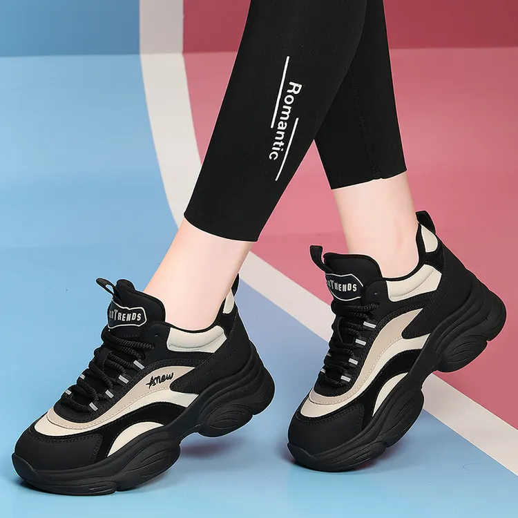 高档女士运动休闲鞋2025秋冬新款加绒老爹鞋女显脚小轻便旅游鞋潮