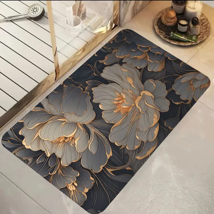 卫生间门口地垫网红爆款洗澡间门垫硅胶防滑垫浴室软硅藻吸水脚垫商品图