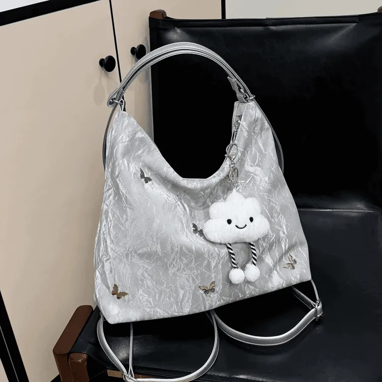 大容量蝴蝶双肩包包女2024新款高级托特包女时尚简约通勤单肩背包