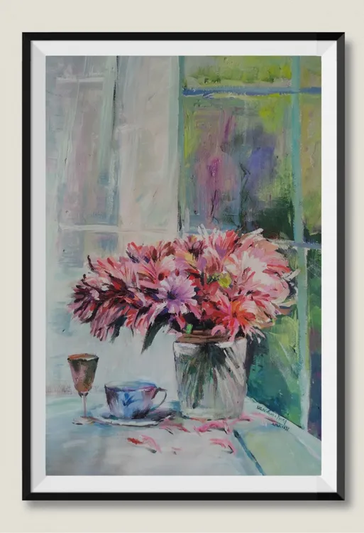 岁月静好，纸本水粉，纯手绘