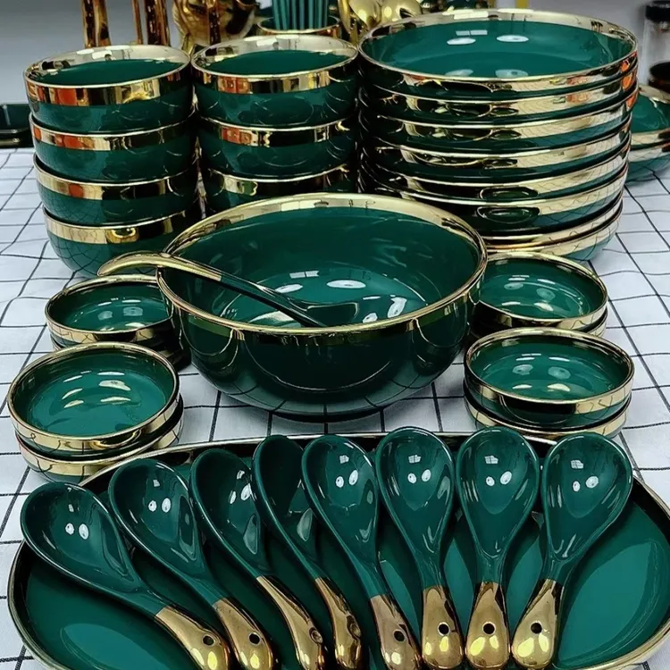 88发发46/45件套8盘8碗8勺8小碟1汤碗炒鸡盘1鱼盘送1大家用餐具