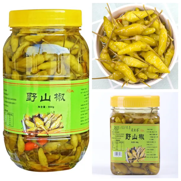 广西野山椒精选酸辣泡椒酸菜烤鱼佐料小米辣下饭大瓶装500/克产品