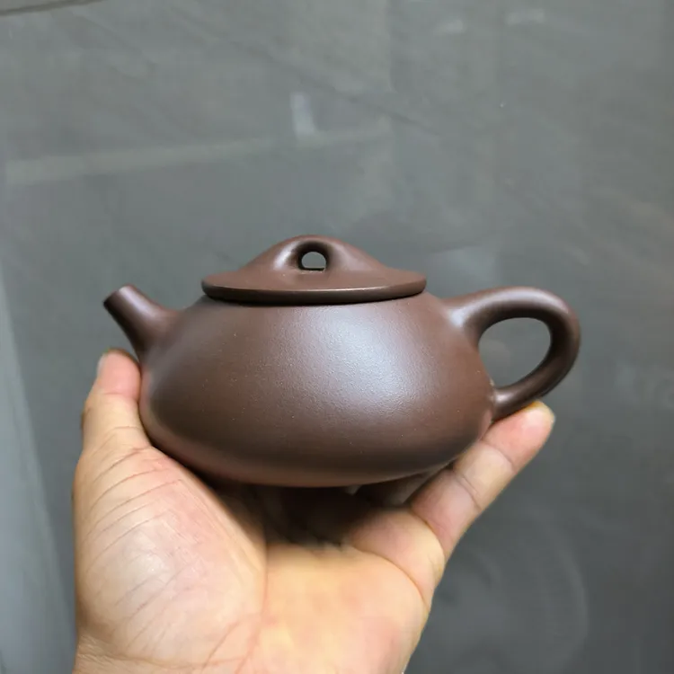 石瓢壶   宜兴紫砂壶经典款式   原矿老紫泥   手工制作  大容量