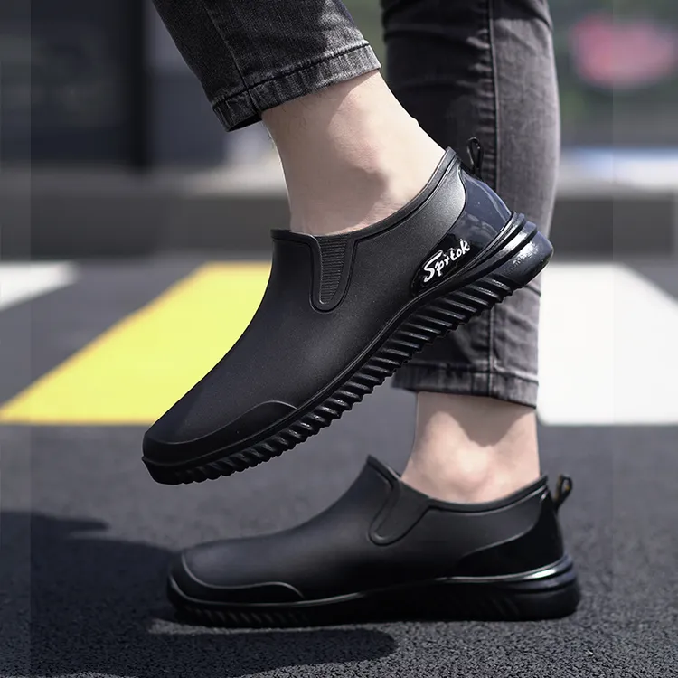 男士时尚雨靴低筒短筒雨鞋舒适钓鱼鞋洗车厨房工作胶鞋成人水鞋男