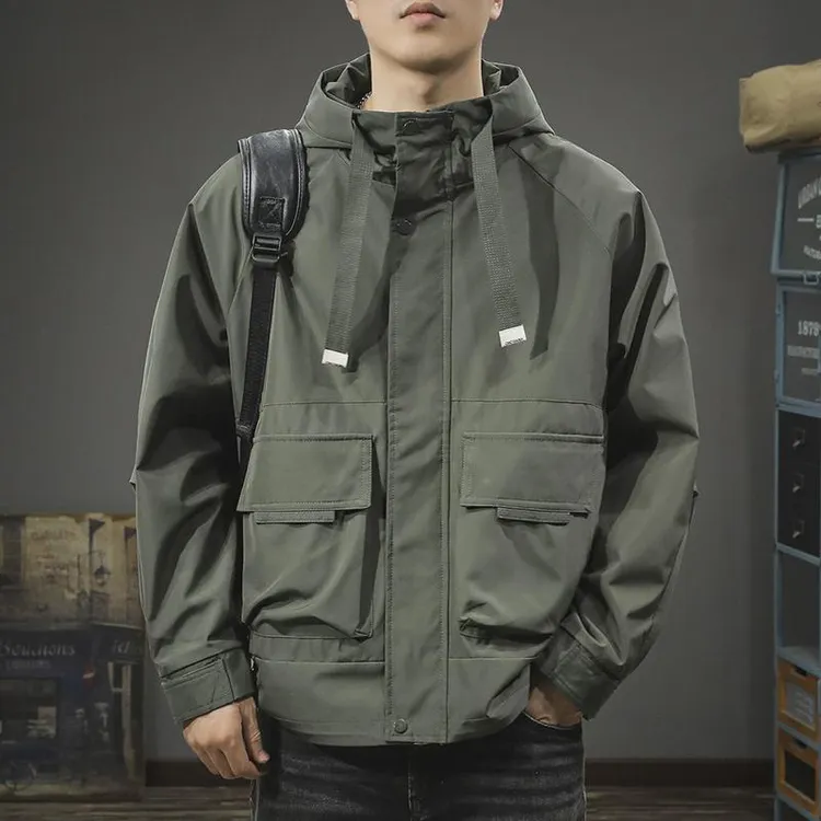 美式复古工装夹克男山系户外冲锋2024秋季新款潮牌宽松重磅外套潮