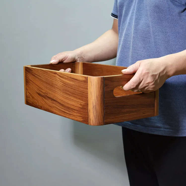 缅甸柚木收纳盒 新中式客厅收纳杂物女生收纳化妆品 茶室收纳茶杯